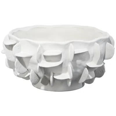 Jamie Young Company Helios Bowl White Ceramic