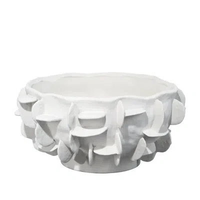 Jamie Young Company Helios Handmade Ceramic Decorative Bowl In White