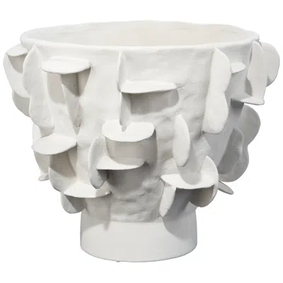 Jamie Young Company Helios Vase White Ceramic