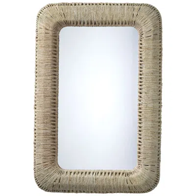 Jamie Young Company Hollis Cream Corn Straw Rope 31 3/4" X 47 1/2" Wall Mirror