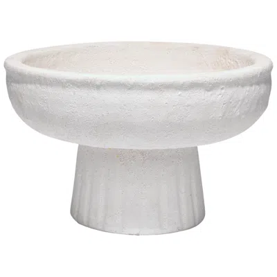 Jamie Young Company Jamie Young Aegean White 10 1/2"w Small Round Pedestal Bowl