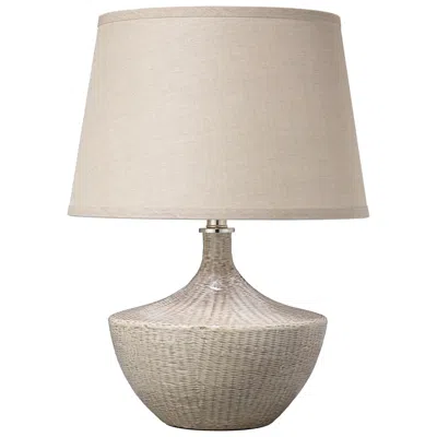 Jamie Young Company Jamie Young Basketweave Ceramic Table Lamp With Linen Shade