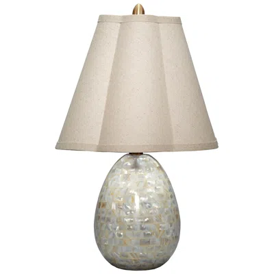 Jamie Young Company Jamie Young Capsule Mother Of Pearl Table Lamp With Linen Shade
