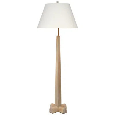 Jamie Young Company Jamie Young Charleston Wood Floor Lamp 66" In Off-white In Gold