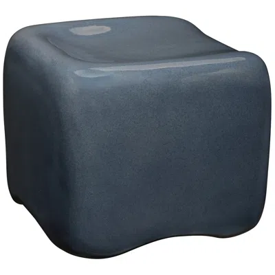 Jamie Young Company Jamie Young Cushion Concrete Stool 16" In Navy In Blue