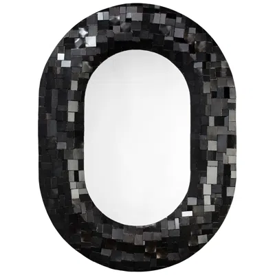 Jamie Young Company Jamie Young Enigma Black Iron 28" X 38" Oval Wall Mirror
