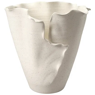 Jamie Young Company Jamie Young Flounce Porcelain Vase 12" In White