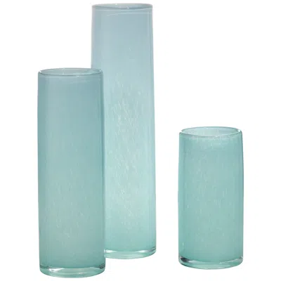 Jamie Young Company Jamie Young Gwendolyn Sky Blue Glass Vases Set Of 3