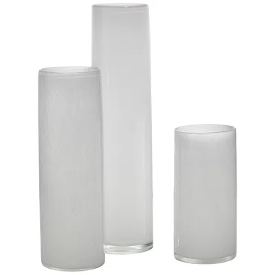 Jamie Young Company Jamie Young Gwendolyn White Glass Vases Set Of 3
