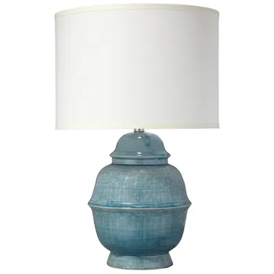 Jamie Young Company Jamie Young Kaya Blue Ceramic Table Lamp With Linen Shade