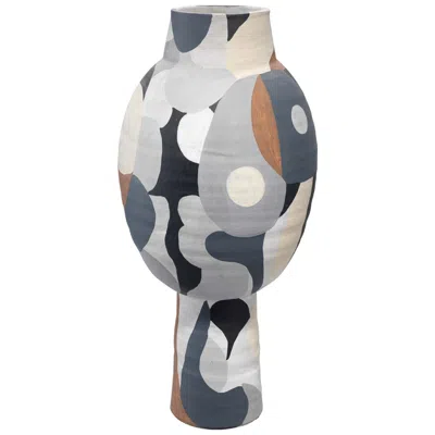 Jamie Young Company Jamie Young Pablo 19" High Beige And Gray Ceramic Vase
