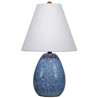 Jamie Young Company Jamie Young Raindrop Ceramic Table Lamp With Linen Shade, Blue