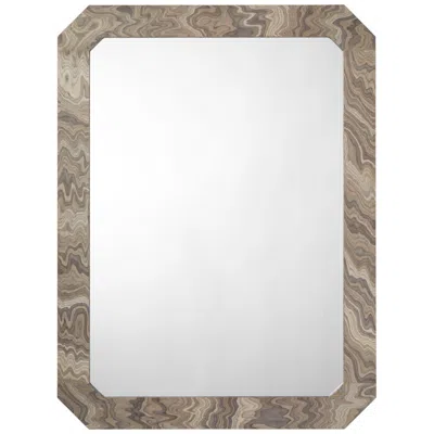 Jamie Young Company Jamie Young Ravine Wood Wall Mirror 40" In Gray In Brown