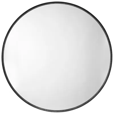 Jamie Young Company Jamie Young Refined Iron Round Extra Large Wall Mirror 60" In Black