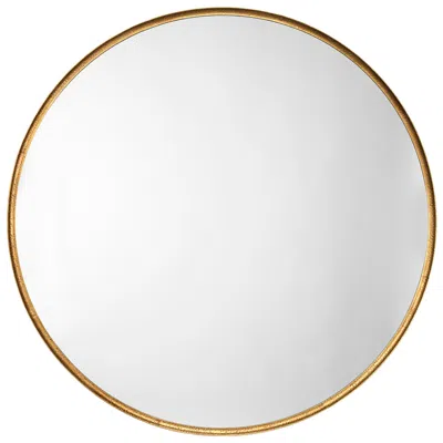 Jamie Young Company Jamie Young Refined Iron Round Extra Large Wall Mirror 60" In Gold
