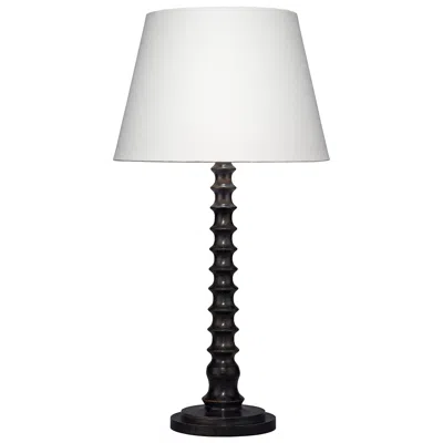 Jamie Young Company Jamie Young Revolution Wood Table Lamp With Linen Shade, Black