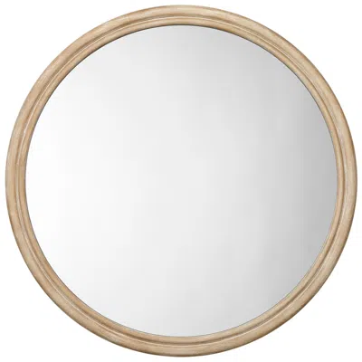 Jamie Young Company Jamie Young Riley Wood Round Wall Mirror 48" In Natural In Brown