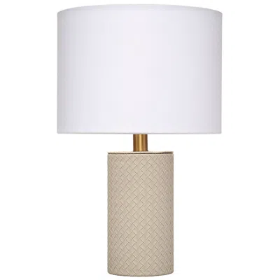 Jamie Young Company Jamie Young Roman Leather Table Lamp With Linen Shade, Gray