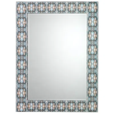 Jamie Young Company Jamie Young Rorschach 48" X 36" Rectangle Wall Mirror In Indigo Blue