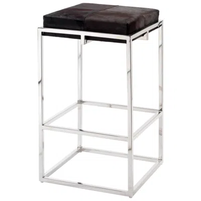 Jamie Young Company Jamie Young Shelby 33" High Espresso Hide And Nickel Bar Stool