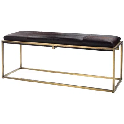 Jamie Young Company Jamie Young Shelby 51" Wide Espresso And Antique Brass Banquette Bench