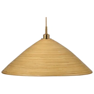 Jamie Young Company Jamie Young Spun 1-light Natural Bamboo Pendant 16.5" In Natural In Gold