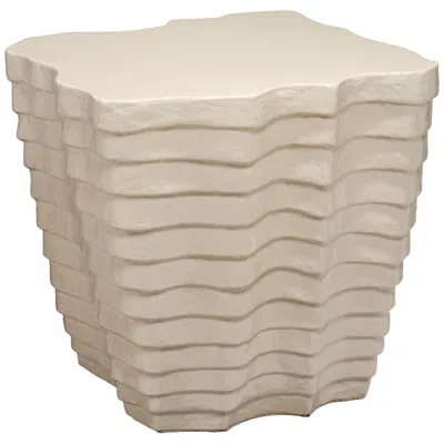 Jamie Young Company Jamie Young Strata Side Table 18" In Cream In Neutral