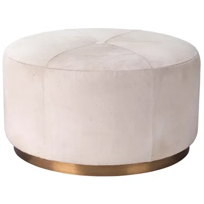 Jamie Young Company Jamie Young Thackery Hide On Roud Pouf, Large