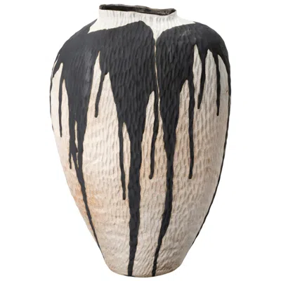 Jamie Young Company Jamie Young Zelda Ceramic Vase 18" In Black