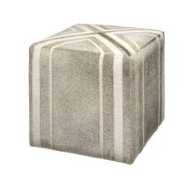 Jamie Young Company Nantucket Ottoman, Gray Hide