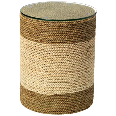 Jamie Young Company Saint Bart's 14" Wide Corn Straw Rope And Seagrass Side Table