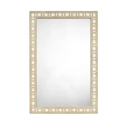 Jamie Young Company Sama Wood & Bone Inlay Mirror In Bleached