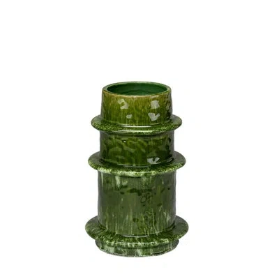 Jamie Young Company Saturn Ceramic Decorative Vase, Large In Green