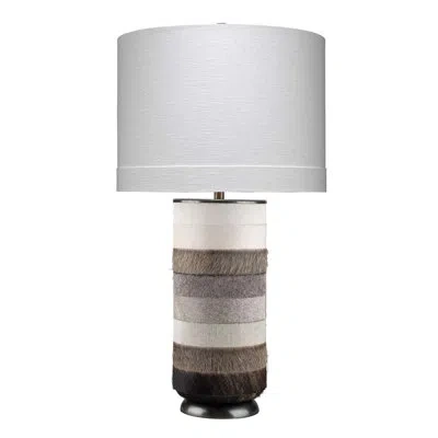 Jamie Young Company Winslow Table Lamp Hide In White,gray,bronze