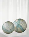 Jamie Young Cosmos Glass Balls, Set Of 2 In Blue