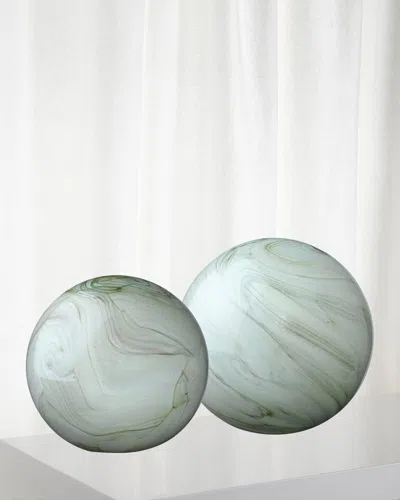 Jamie Young Cosmos Glass Balls In Sage Swirl