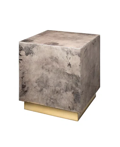 Jamie Young Cube Vellum Side Table In Gray
