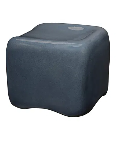 Jamie Young Cushion Concrete Stool In Blue