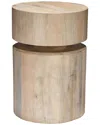 Jamie Young Dylan Wooden Round Side Table In White