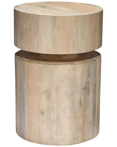 Jamie Young Dylan Wooden Round Side Table In White