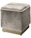 Jamie Young Easton Hide Ottoman In Gray