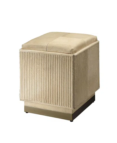 Jamie Young Easton Hide Ottoman In Neutral