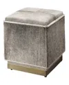 Jamie Young Easton Hide Ottoman In Gray
