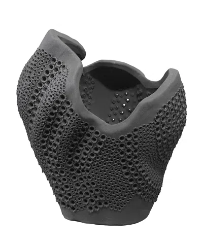 Jamie Young Eclipse Porcelain Decorative Vase In Black