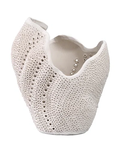 Jamie Young Eclipse Porcelain Decorative Vase In White