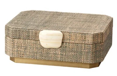Jamie Young Eden Raffia Decorative Box In Brown