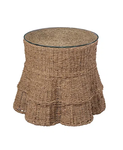 Jamie Young Falda Seagrass Side Table In Brown