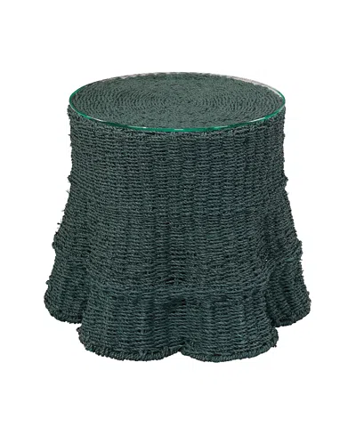 Jamie Young Falda Seagrass Side Table In Green