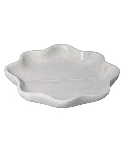 Jamie Young Frill Marble Decorative Bowl In White