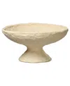 Jamie Young Garden Cotton Mache Pedestal Decorative Bowl In White